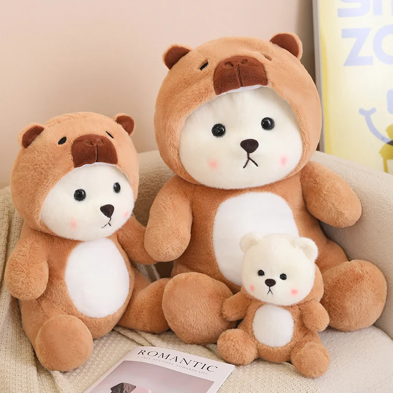 Cute brown bear fairy tale plush toy plush animals with hats bear Kawaii soft doll pillow girls room decoration children\'s gift