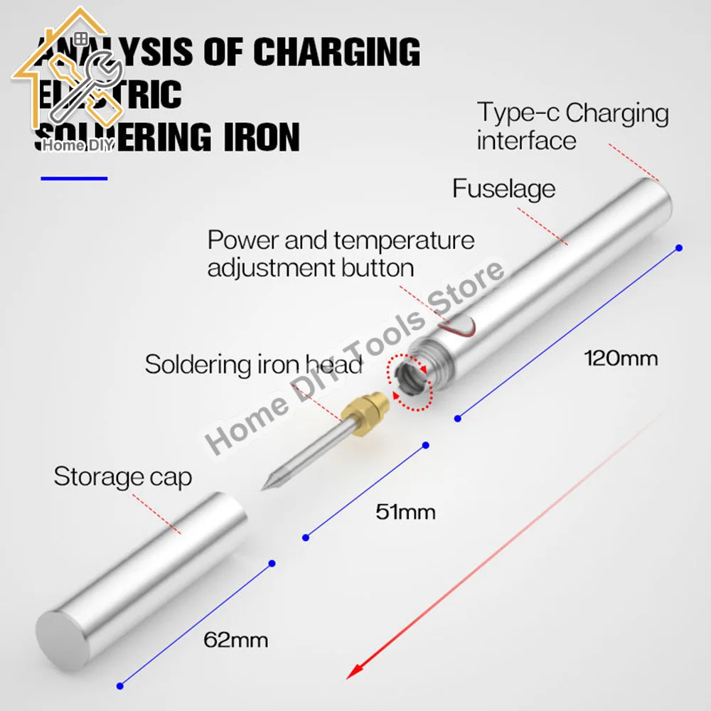 5V 10W Electric Soldering Iron USB Rechargeable portable Adjustable Temperature Heating Welding Repair Tools