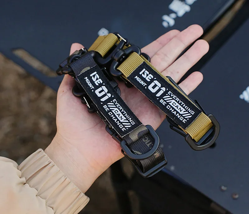 Outdoor-Camping-Hängegurt, tragbar, verstellbar, Handschlaufe, Tasche, Picknick-Ausrüstung, Karabiner-Clip, Schlüsselanhänger, Wandern, Camping-Ausrüstung – Detail 8
