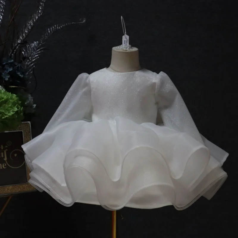 

New Children Fashion Host Piano Performance Dress Girls Cute Bow Design Birthday Wedding Princess Gown g483