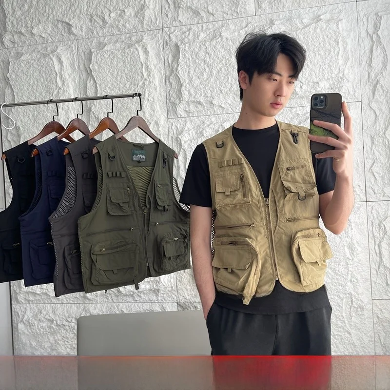 

Tactical Vest Large Capaci Multi-ket Waterproof Spring Summer Climbing Fiing Men's Women's Outdoor Vest Cargo Vest