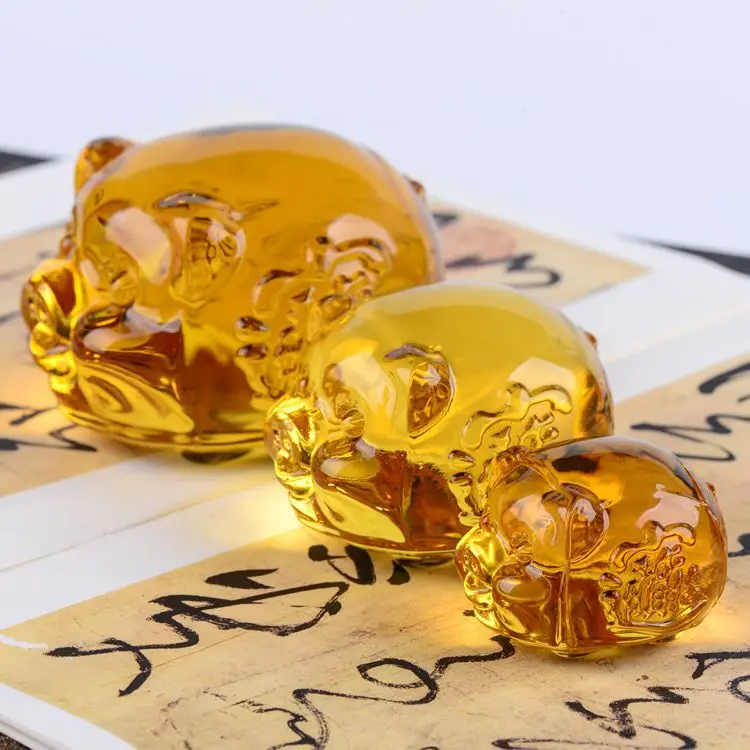 Camal 1PCS 5/7/9CM Chinese Style Citrine Crystal Hog Ornaments Animal Pig Figurine Room Office Home Feng Shui Decor Crafts Gift