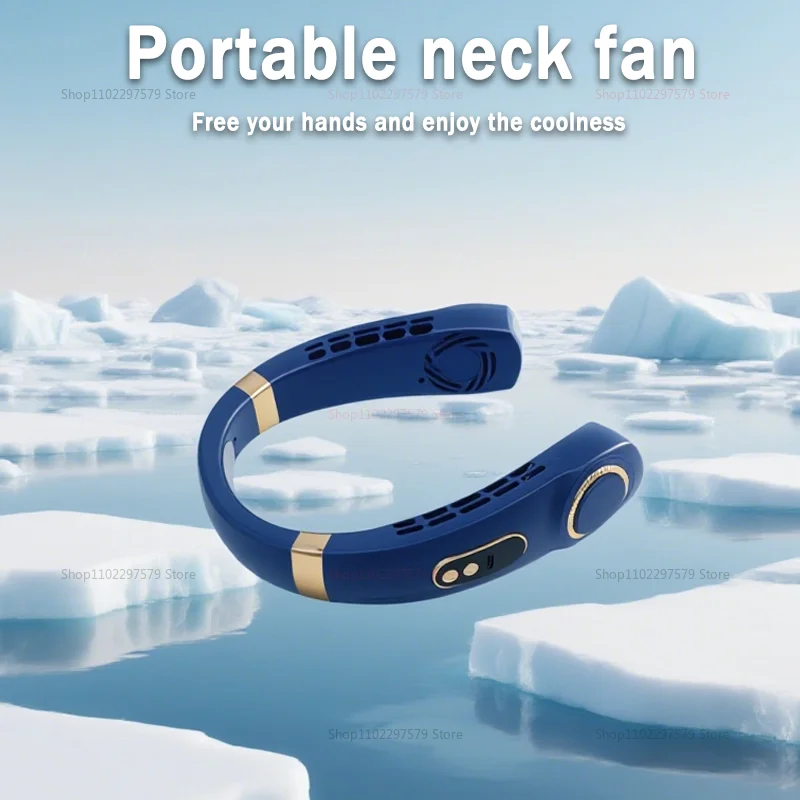 

Безлопастной турбовентилятор для шеи, перезаряжаемый портативный персональный кулер с цифровым дисплеем, летний охлаждающий вентилятор для занятий спортом на открытом воздухе для студентов