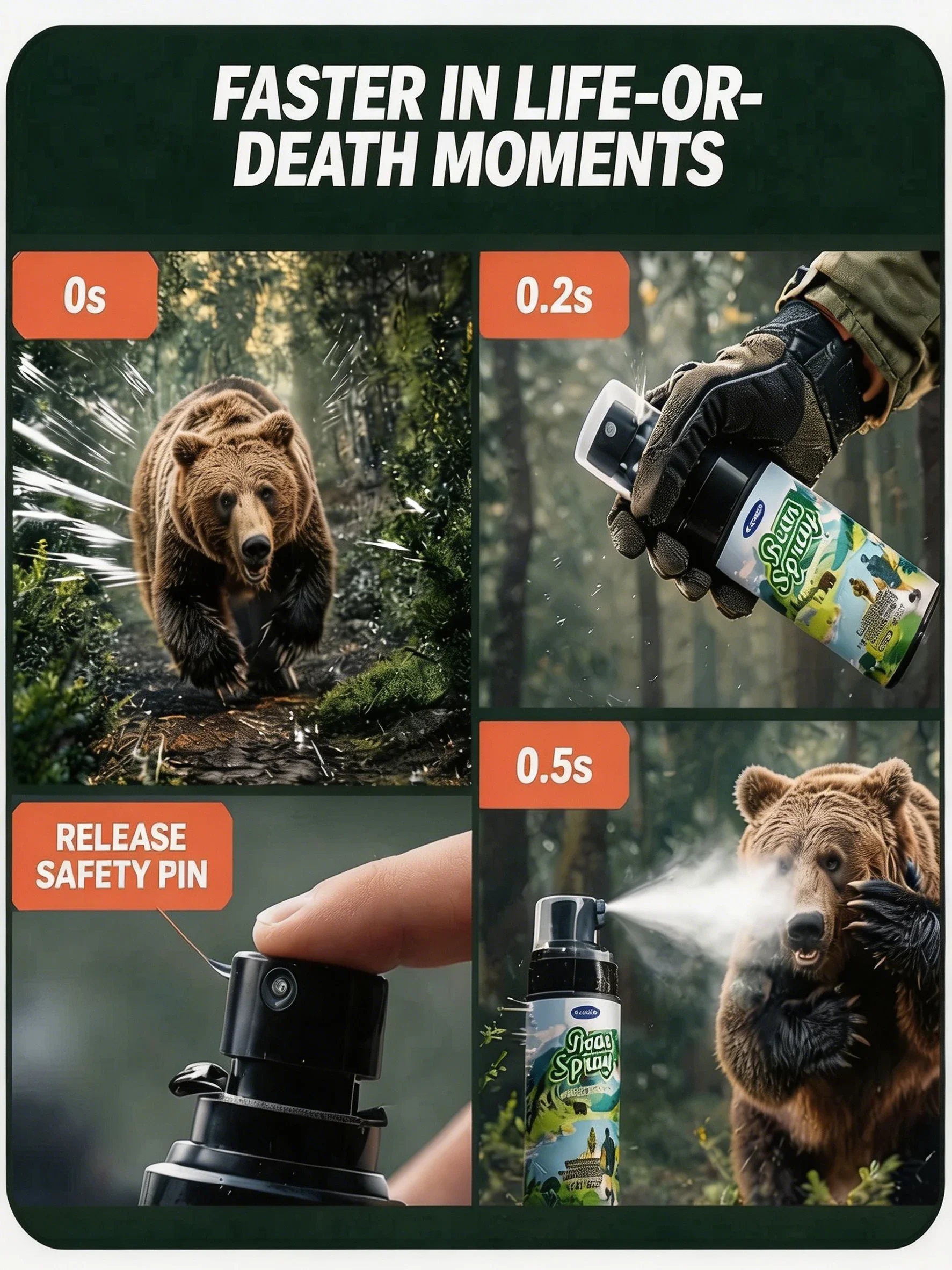 2026 Neues Bären- und Hundeabwehrmittel Pfefferöl Nicht-tödlich 100ml Wildtier-Repellentspray mit Sicherheitsverschluss Camping Wandern Waldtier-Ausrüstung – Detail 2