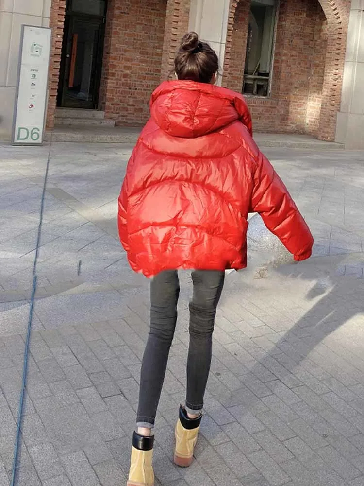 Imagem -06 - Parkas Curtas Femininas com Capuz Jaqueta Bomber Puffer Cabolsas Acolchoados de Algodão Quente Cabolsas Elegantes Streetwear Extragrande Inverno 2023