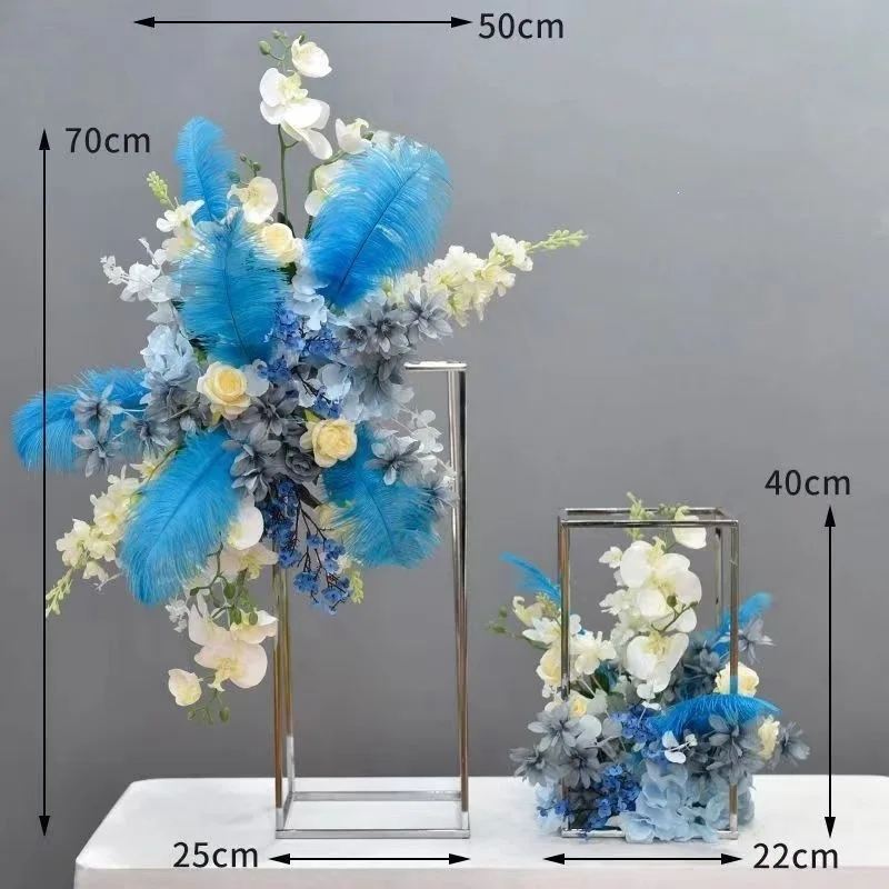 Simulation flower geometric electroplating wrought iron table flower hotel KTV window table props desktop scene decoration