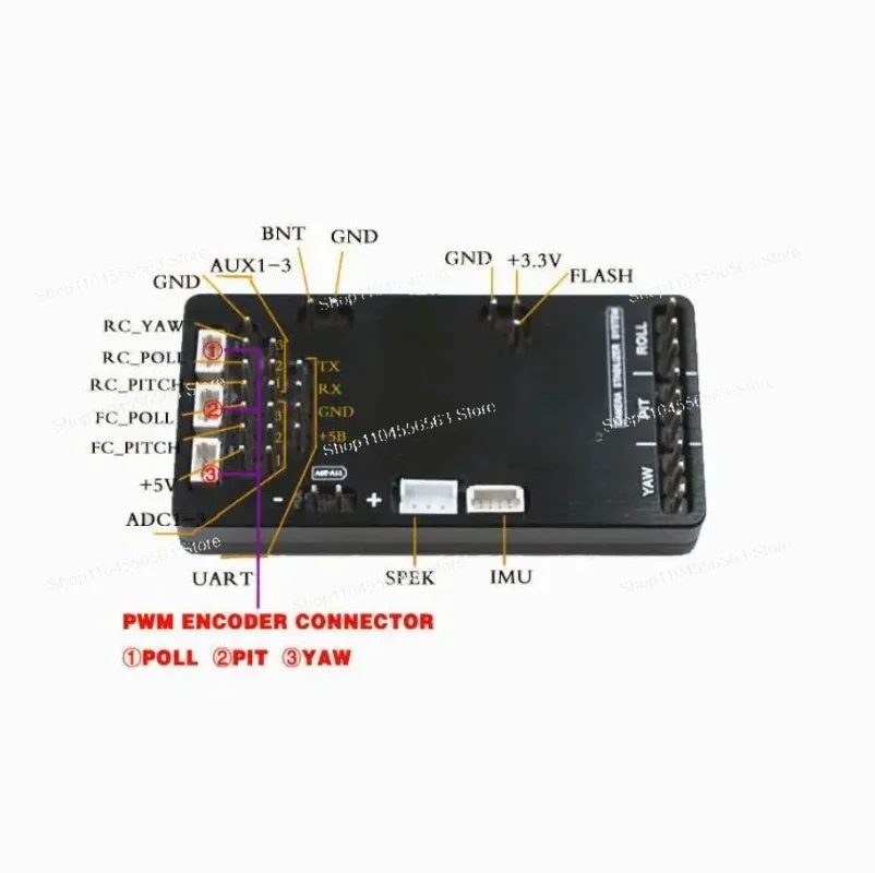 3 Axis Gimbal Controller 32bit BGC with Encoder Support ICM-20608 IMU for DSLR Action Camera Steady
