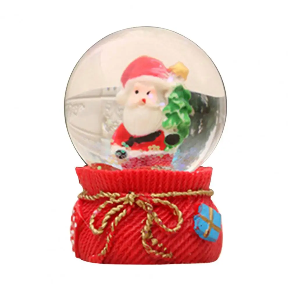 Glass Snow Globe Exquisite Holiday Decor Glowing Crafts Christmas Tree Santa Claus Snowman Glass Ball Ornament Home Decoration