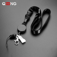 65CM Retractable Certificate Rope Key Chain Adjustable Safety Buckle Easy to Pull Neck Key Ring Work Access Meal Keychain H65