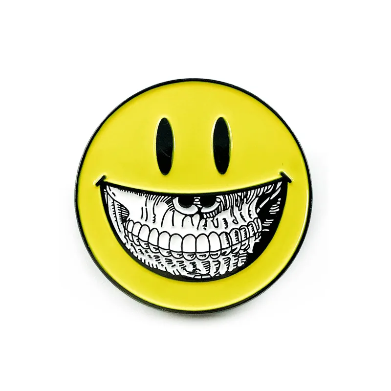 Evil Smiley Brooch Cartoon Metal Badge Creative School Bag Decorative Collar Accessory Pin