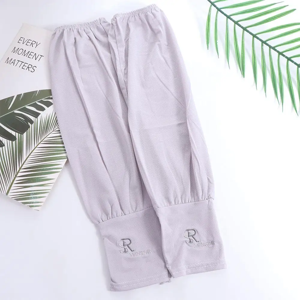 

Breathable Solid Color Ice Silk Sleeves Anti-UV Letter Sunscreen Sleeve Arm Covers Sunscreen Sun Protection Cover Male