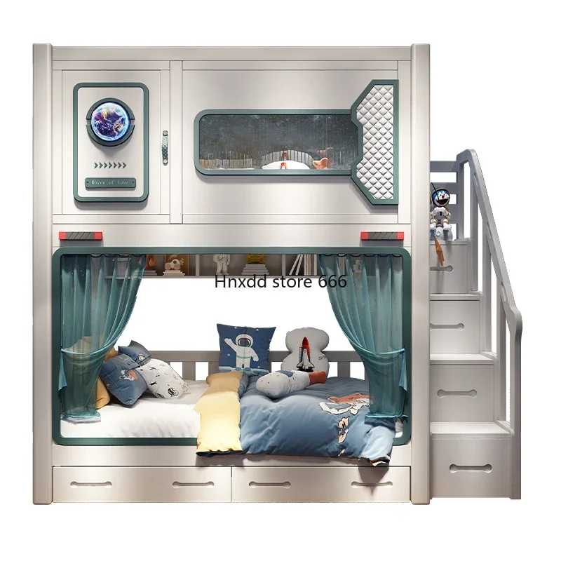 Space capsule upper and lower beds Tree house slide Children's bed