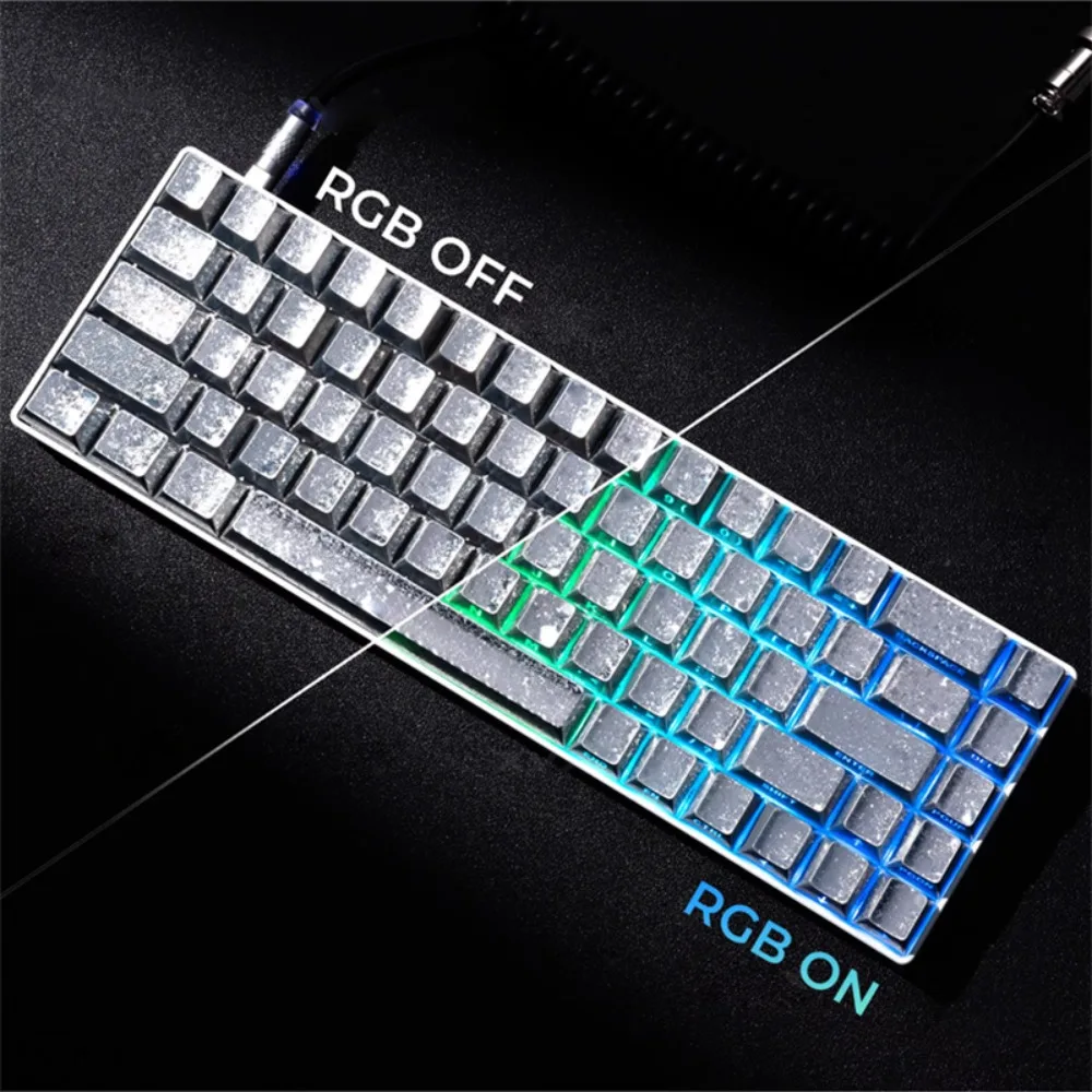 Frost Theme Keycaps Set Custom Metallic Texture 100keys PBT Artisan Cherry Proflie Key Caps Mechanical Keyboard Game Accessory