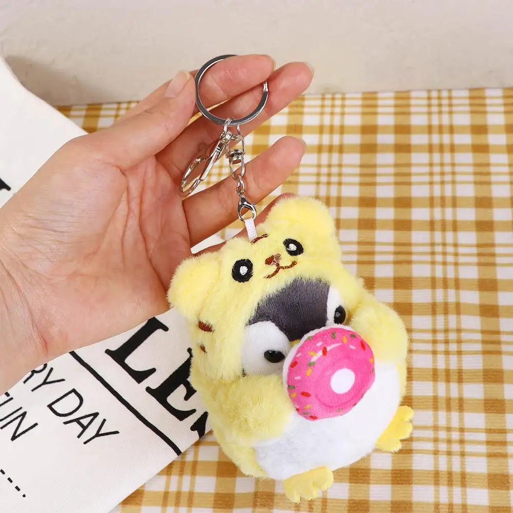 Expresión travesti diseño de dibujos animados Donut mujeres llavero pingüino colgante estilo coreano hebilla de llave