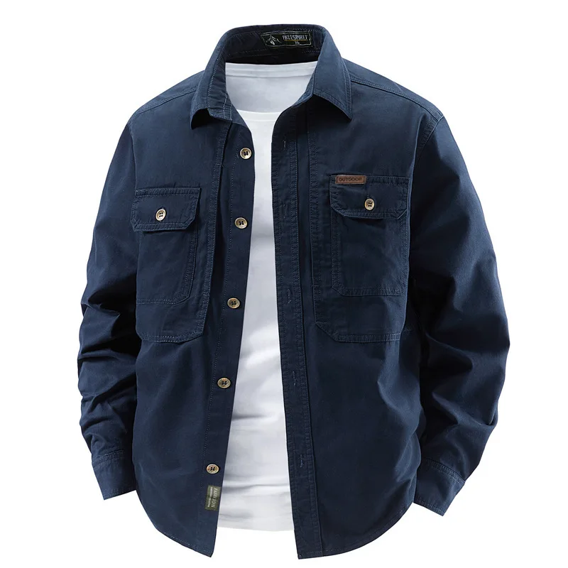 

Men's Workwear Shirt-Style Jacket Coat Loose Casual Japanese Style Long-Sleeved Spring New 2026