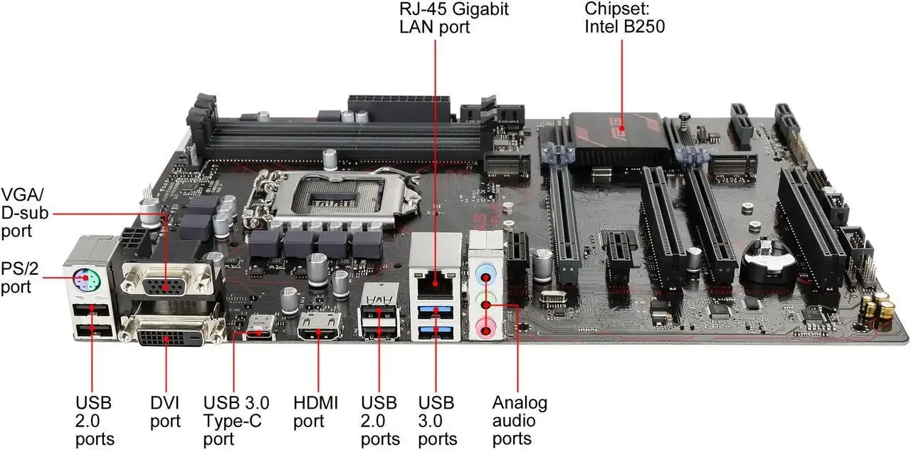 اللوحة الأم ASUS PRIME B250-PLUS 1151 Intel B250 DDR4 64GB M.2 SATA III USB3.0 ATX تدعم الجيل السابع السادس Core i3-7100 #5