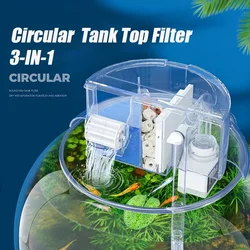 220V 4W Aquarium Filter Circular Fish Tank Filter Hang on Water Purification Waterfall Top Filter Aquarium Accessories