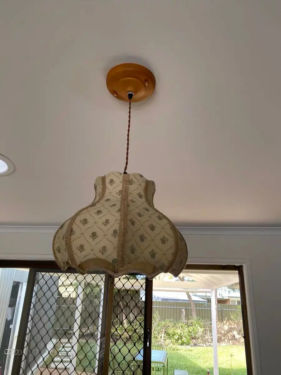 

cotton and linen pendant light, nostalgia, American countryside art, Japanese bedside pendant light