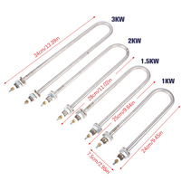 1PC 304 Stainless Steel U Type 220V Electric Heat Pipe U-shape Heating Element U Type Tube Heating Tube 1KW/1.5KW/2KW/3KW New