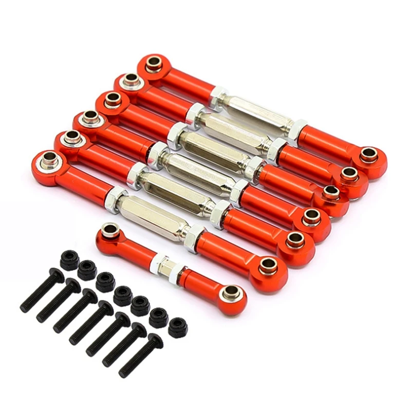 RC Pull Rod, Adjustable Metal Aluminum Steering Pull Rod Upgrade Sets With Rod Ends For Traxxas Slash 2WD 1/10