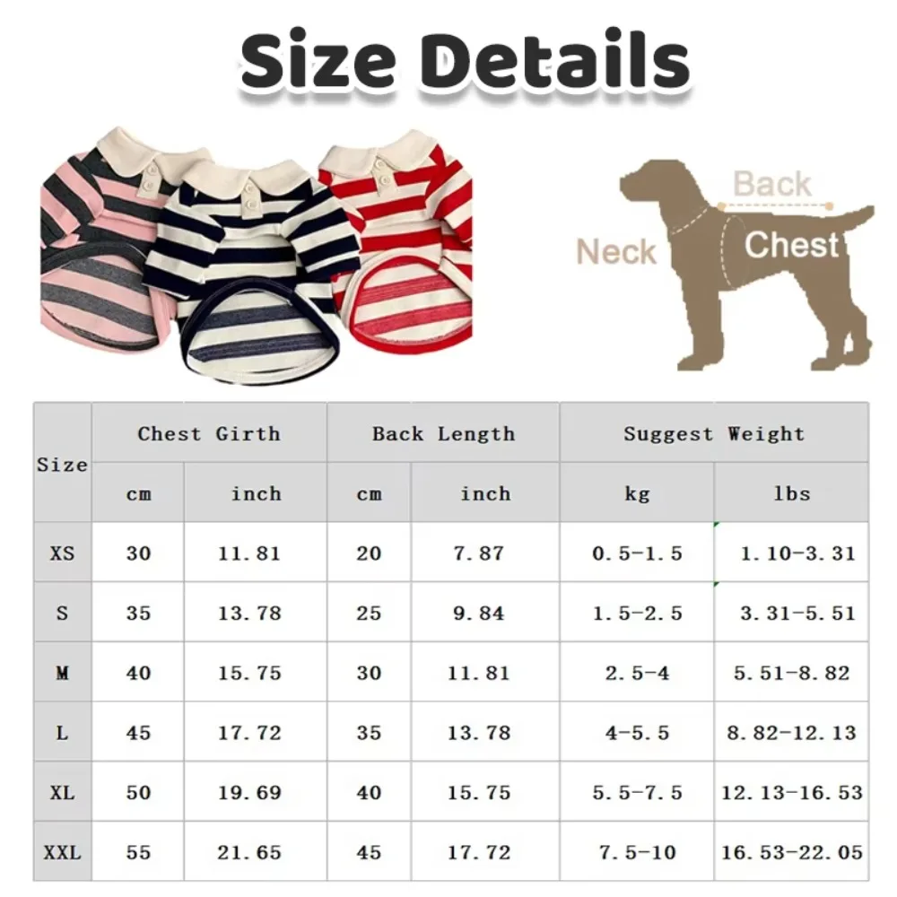 Fashion Collared Style Dog Striped Shirt Breathable Soft Dog T Shirts Cooling Vest Comfortable Cat Vest Kittens Wear view 6