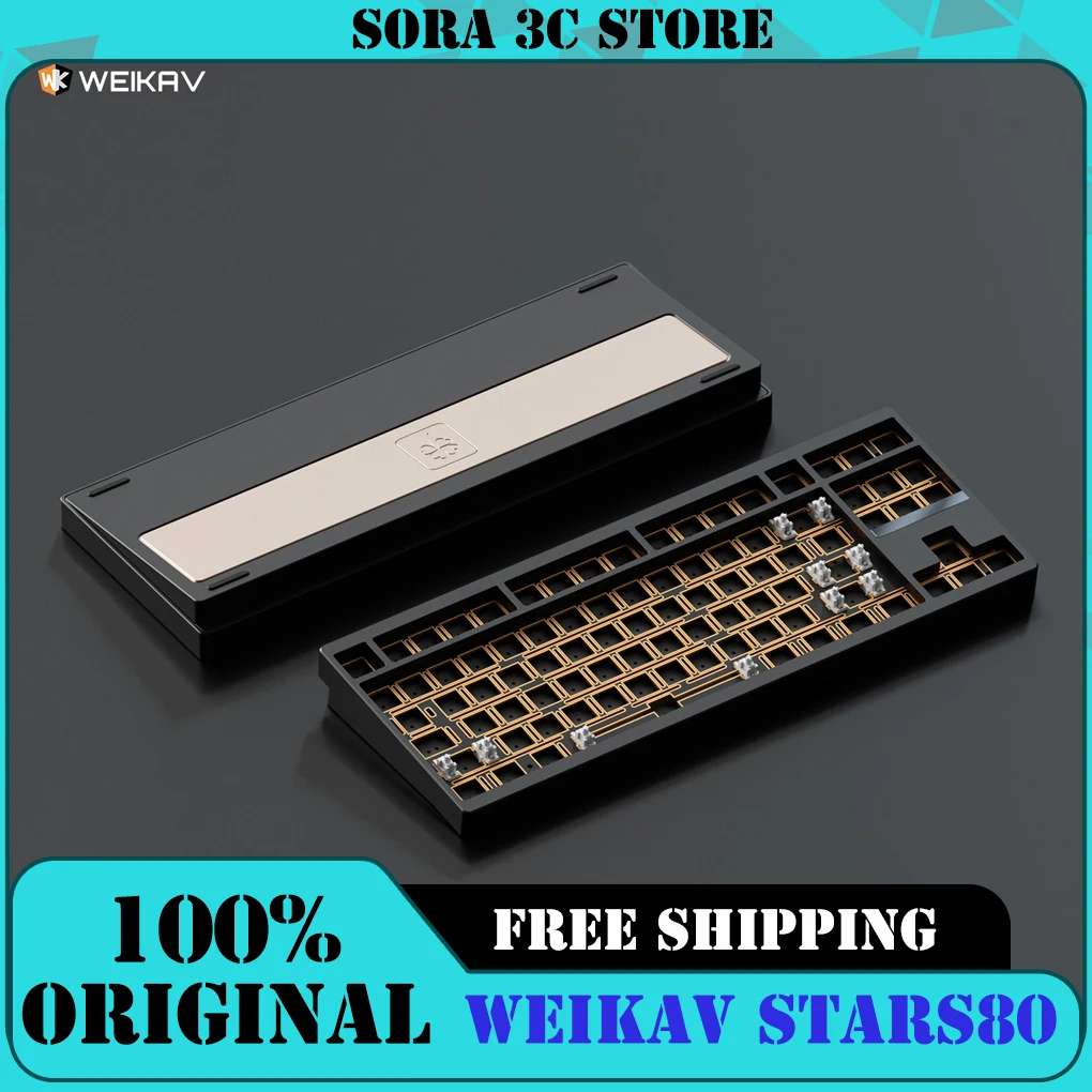 Weikav Stars80 Mechanical Keyboards Kits QMK/VIA Tri-mode Aluminum Wireless Bluetooth Gaming Keyboard Customized E-sports Gifts