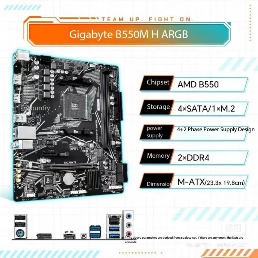 Carte mère Gigabyte B550M HARGB, neuve, authentique, avec interface AM4, compatible avec la série Ryzen 5000, PCIe 4.0, NVMe M.2.