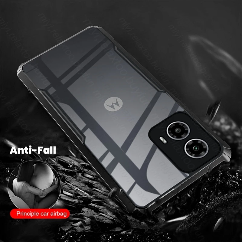 MotoG34 5G Case Clear Acrylic Back Cover For Motorola Moto G34 5G Magnet Holder Ring Protect Fundas Moto Rola G 34 XT2363-2 6.5\