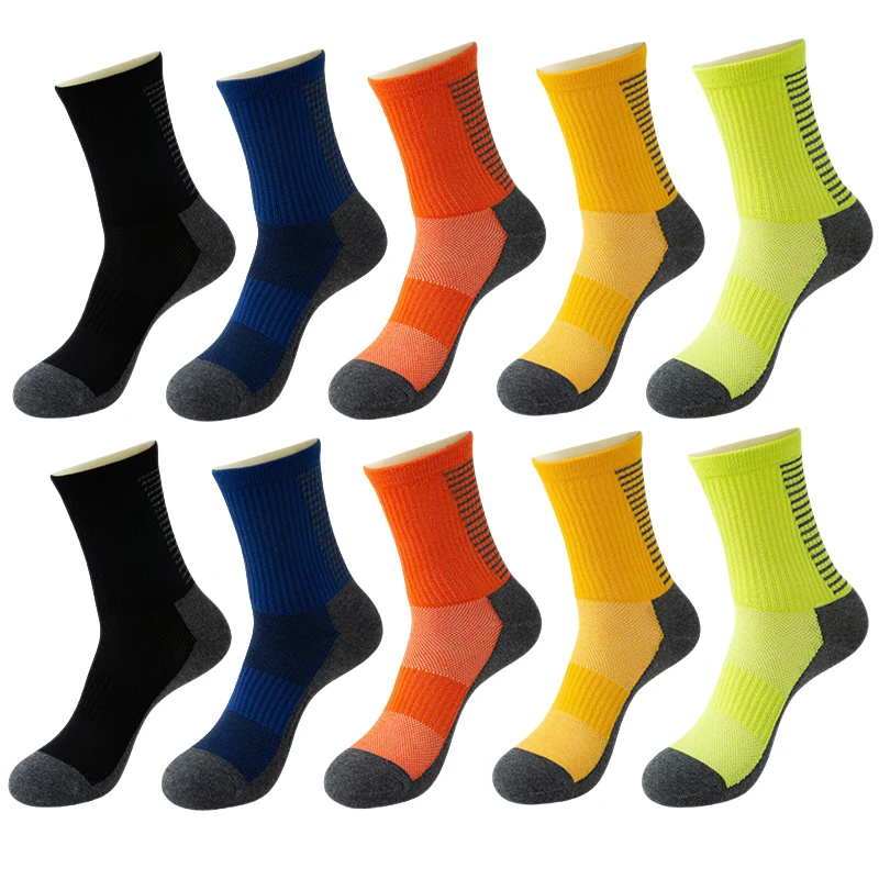 Chaussettes de sport en coton pour hommes, absorbant la transpiration, respirantes, décontractées, colorées, confortables, à la mode, de haute qualité