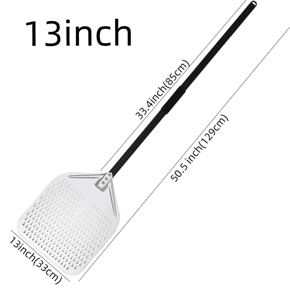 HEXINGYUAN 10 12 13 14 zoll Große Pizza Perforierte Schaufel Paddle Kurze/Lange Griff für Ofen Drehen Schälen Küche Utensilien pizza Backen Werkzeuge 5