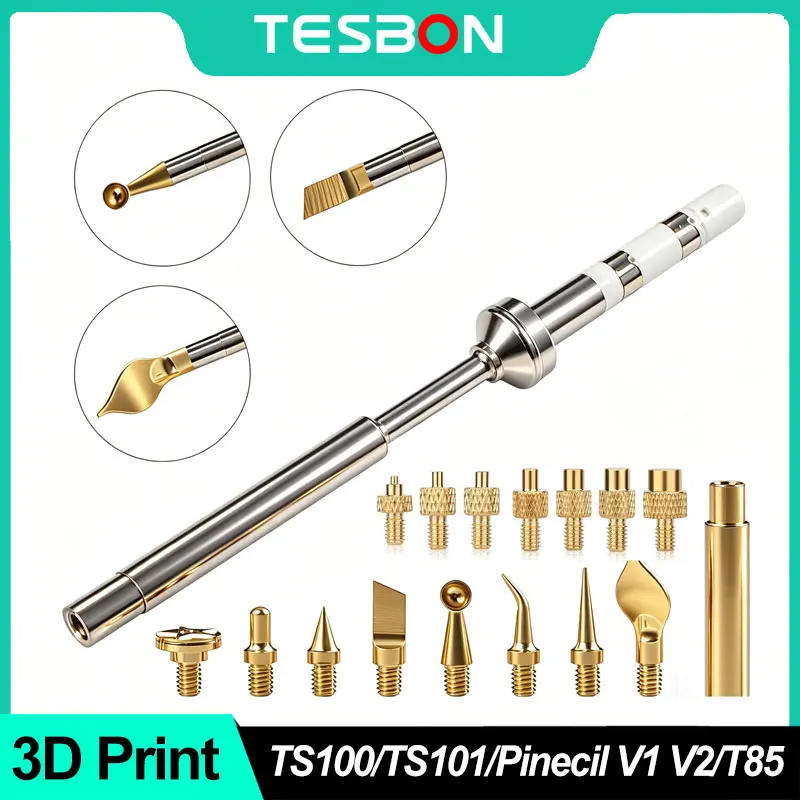 

3D print hot Insert melt nut Tips brass implantation Heat Insertion Tool for TS100 TS101 PIne64 PInecil V1V2 936 soldering iron