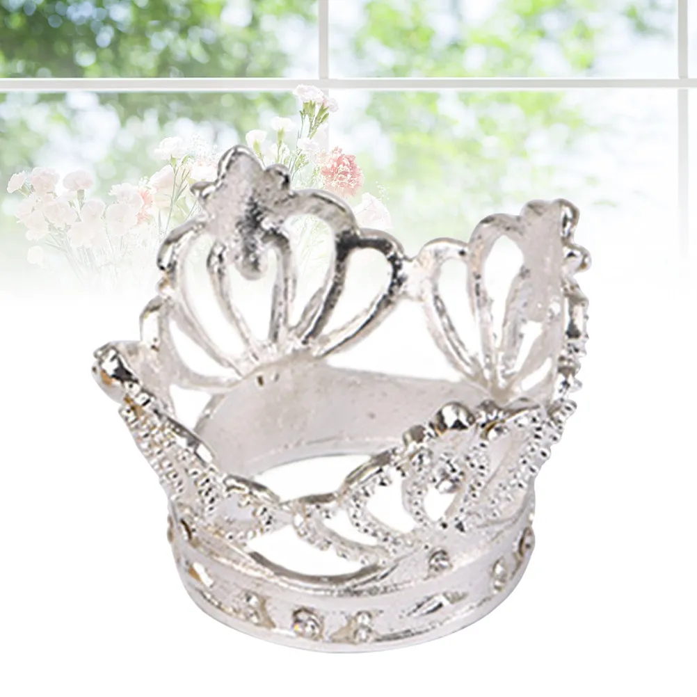 

1 шт. Серебряное кольцо для салфеток из сплава с алмазной короной, держатель для салфеток для свадеб, вечеринок, отелей, украшения стола, аксессуары для кухни и бара