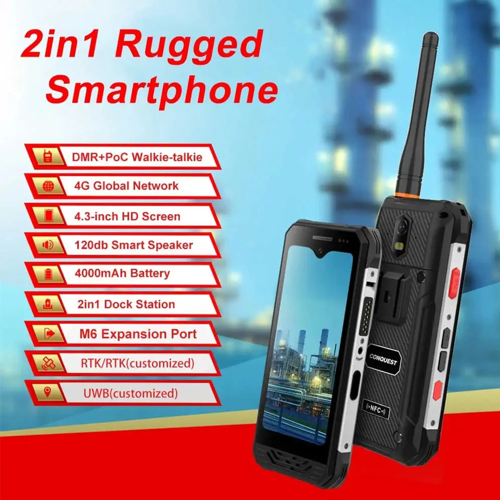 CONQUEST F3 Touch 2025 Unlocked 4G Dual SIM Rugged Mobile Phone Support  Cellphones with Strong Flash