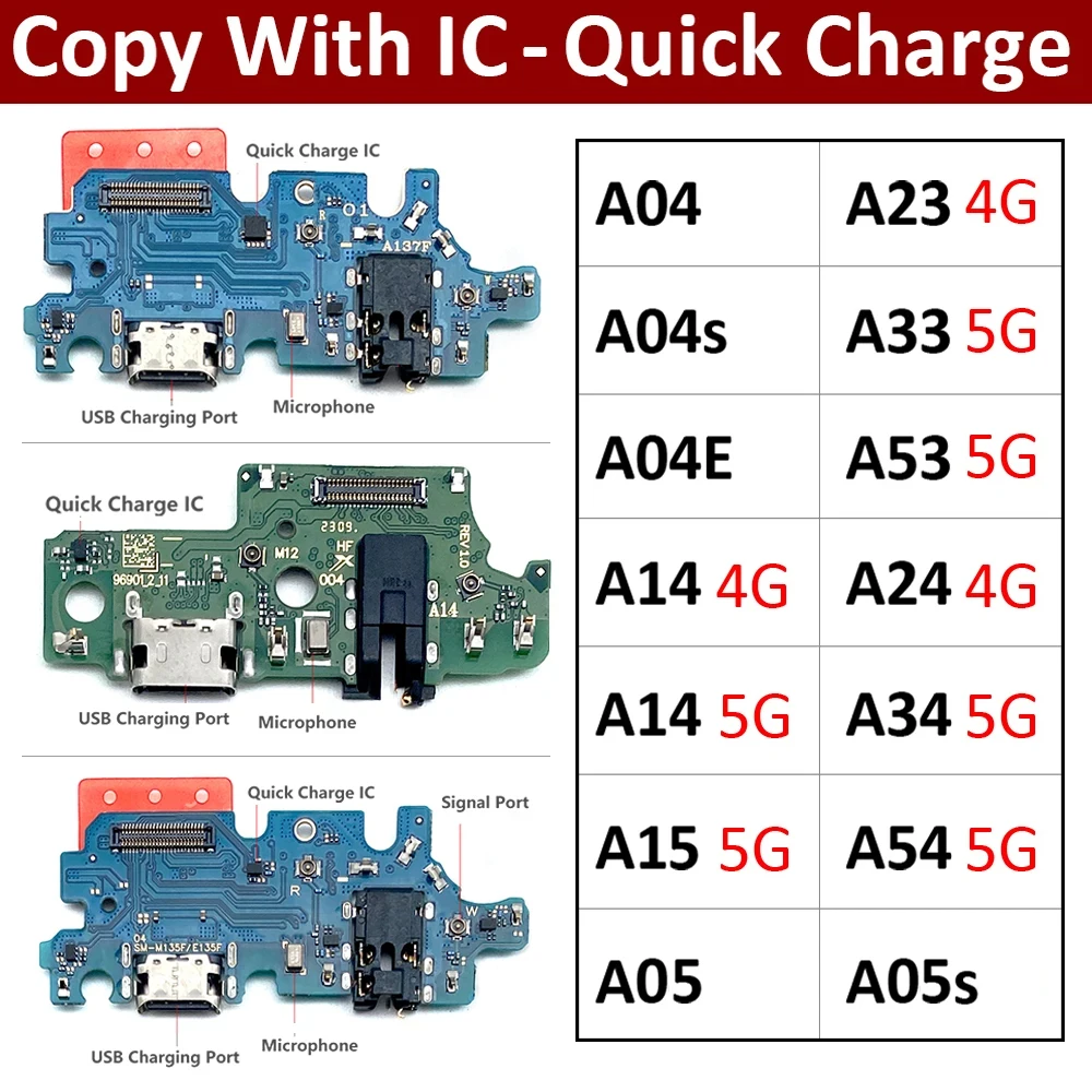 Do Samsung A04 A04s A04E A14 A33 A53 A23 A24 A34 A05 A05s A15 4G 5G Złącze dokujące USB Ładowarka Płytka ładująca Port Elastyczny kabel