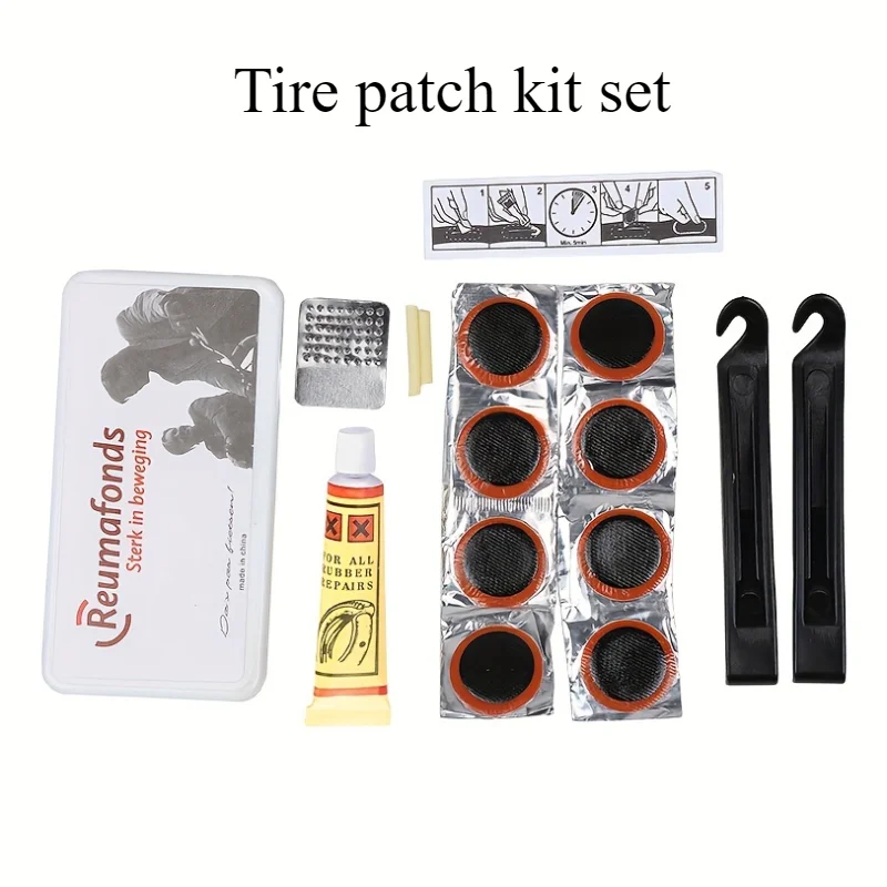 Bicycle Flat Tire Repair Kit Tool Set PortableTire Repair Rubber Patch Glue Lever Set bike Inner Tube Puncture Patch Repair Tool