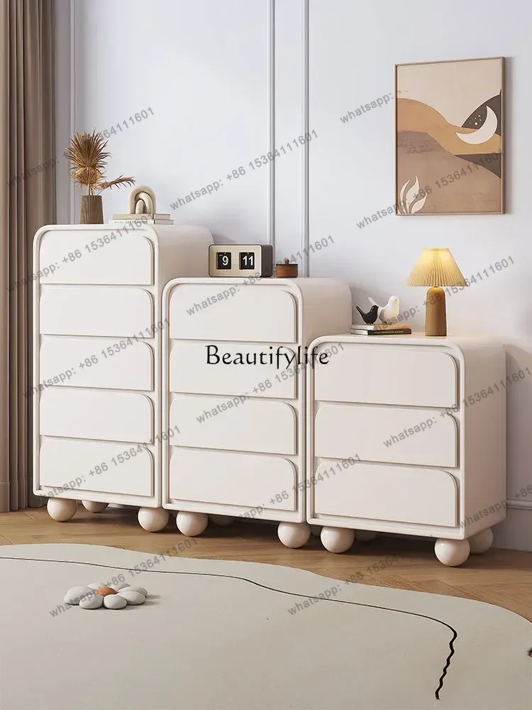 

X4 Cream wind five bucket storage cabinet bedroom bedside wall drawer cabinet French