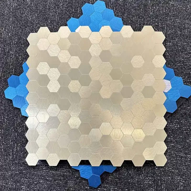 

4pcs/lot Mosaic Wall Tile Peel And Stick Self Adhesive Waterproof Aluminum composite hexagon Kitchen Bath Tile Backsplash 118
