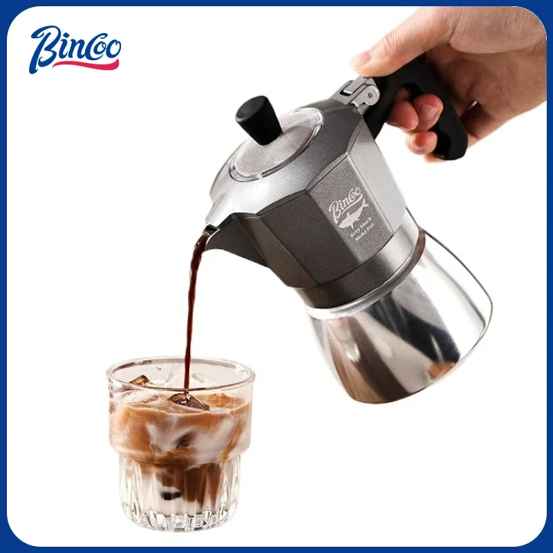 Bincoo 2 Cups Double Valve Moka Pot Aluminium Alloy Coffee Pot Cafe Machine Espresso Coffee Makers Camping Barista Tool