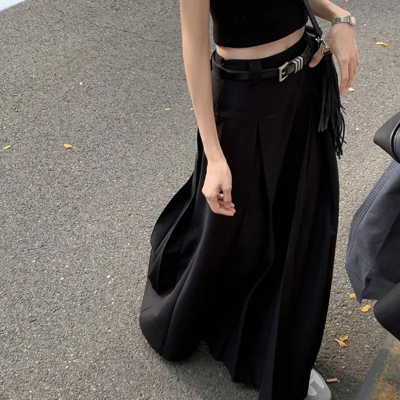 

High-Waisted Slimming Blacksuit Skirt Women Casual Long Dress Women Casual Elegant Comfortable Leisure Dress Slim Pleated Skirt