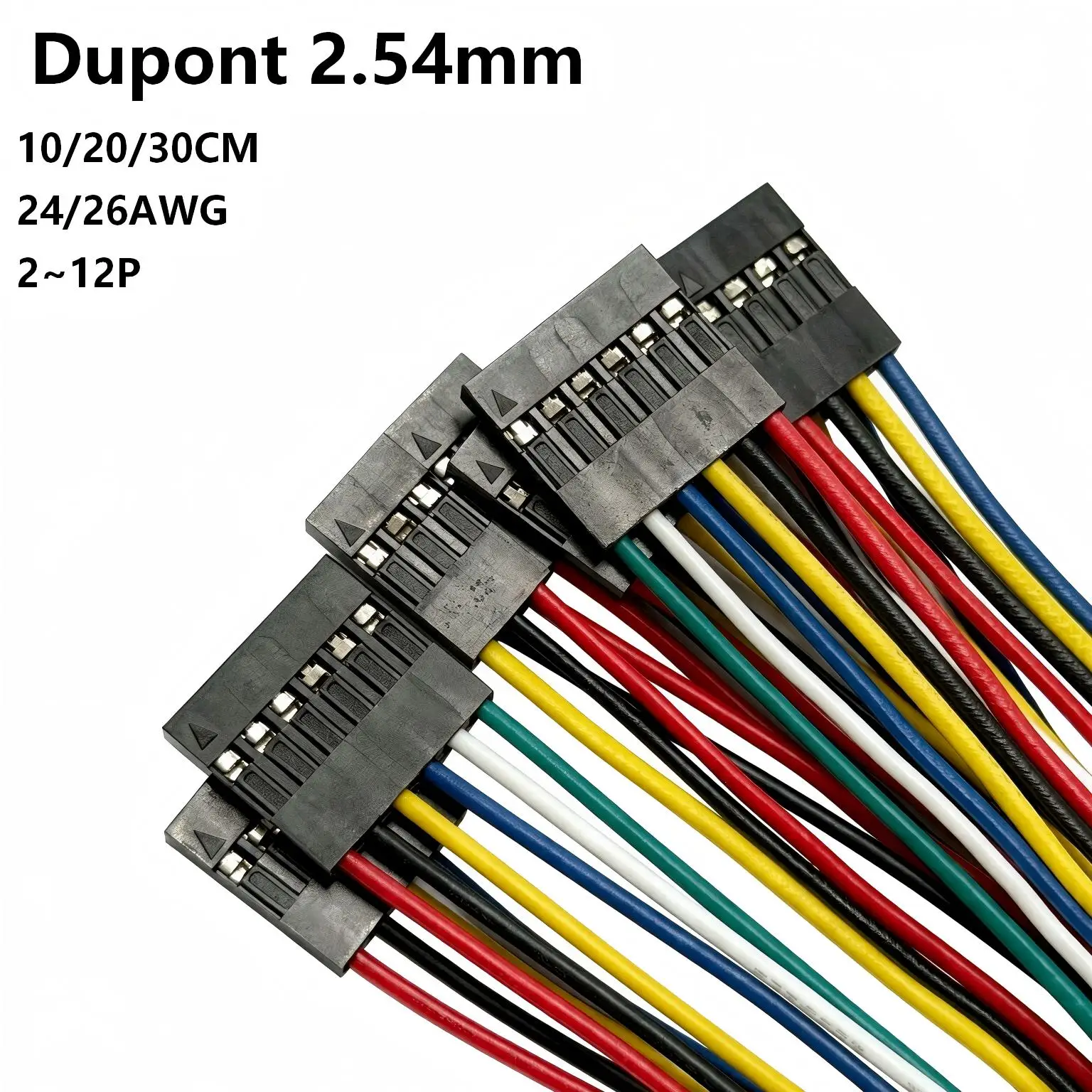 10PCS Dupont 2.54mm 2.54 Female to Female 2/3/4/5/6/7/8/9/10 Pin Dupont Cable Connector Jumper Cable Wire For PCB