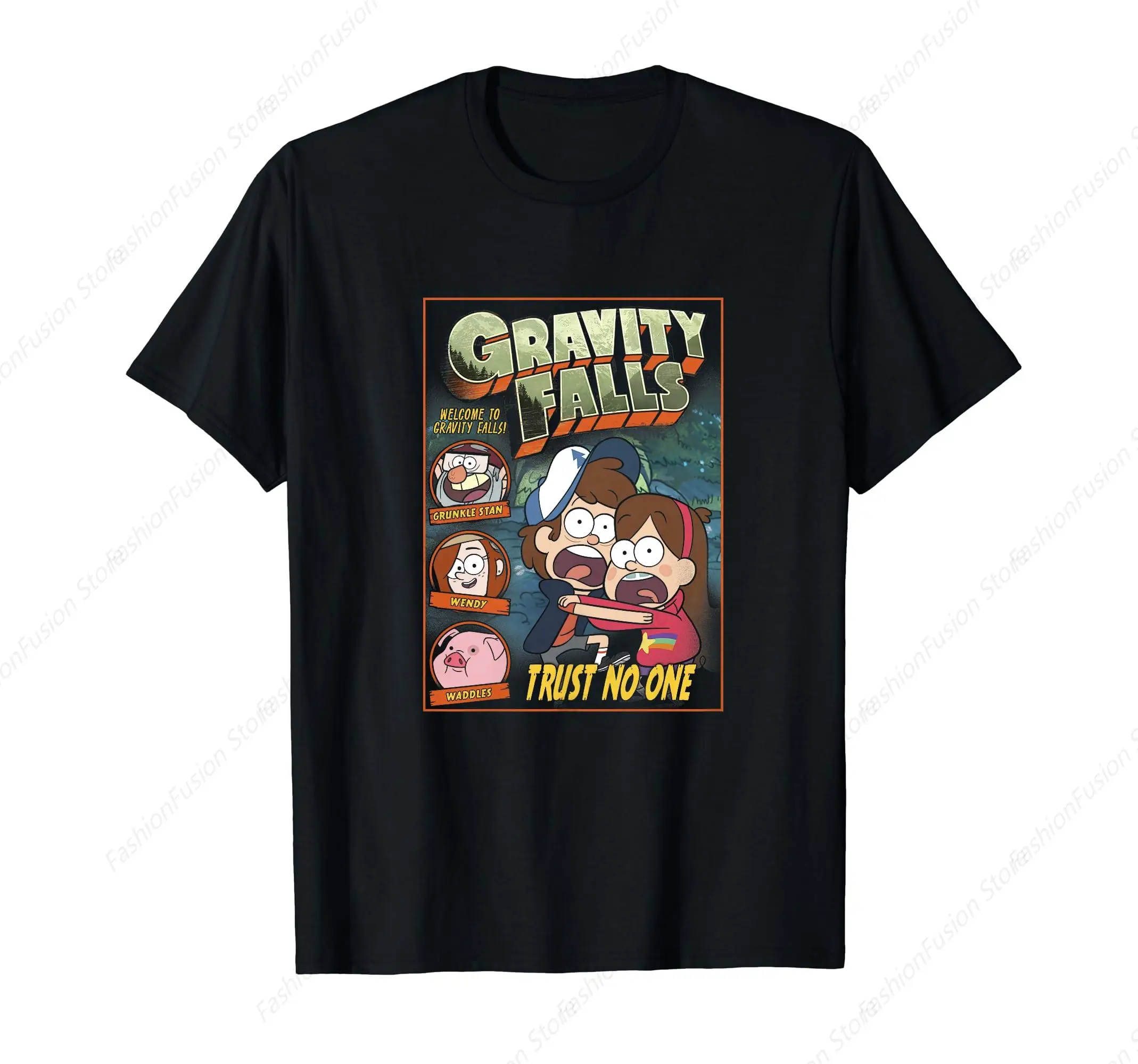 Men'S Falls Welcome To Gravity And Falls T Shirt Cotton Merch Novelty Short Sleeve O Neck Tees Gift Idea T-Shirt Streetwear Tops