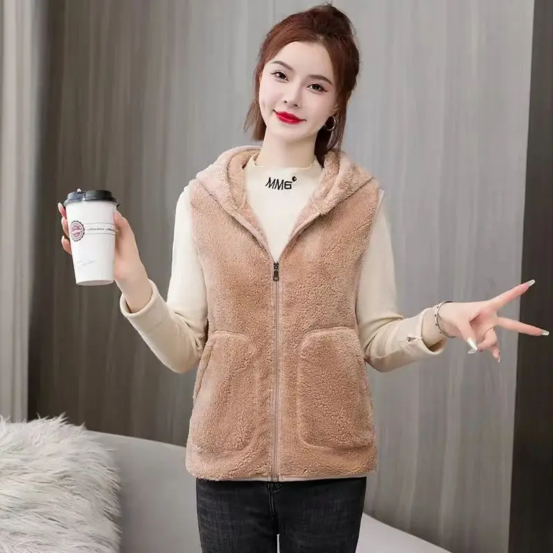 Polar Fleece Warm Vest 2026 New Autumn Winter Casual Sleeveless Coral Velvet Jacket Women Double-sided Fleece Zipper Waistcoat