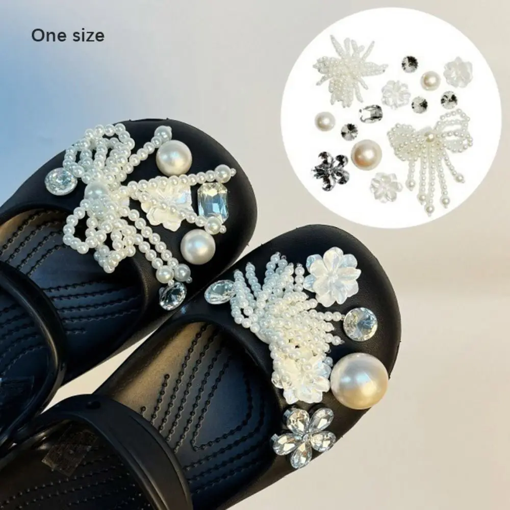 Obrázek 7: Móda resin+rhinestone bota okouzluje sada DIY odnímatelné DIY bota dekorace motýl luk kvést styl clog okouzluje pláž obuv