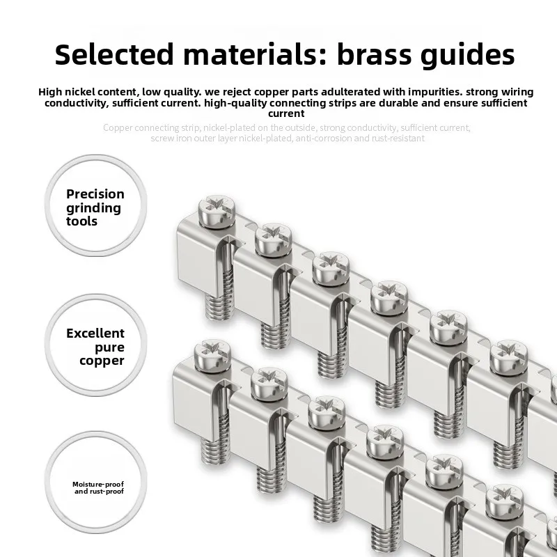 10Pcs FBI10-10 Center Jumper For UK10N Terminal Block, 10mm Pitch Brass Shorting Link Strip (76A 800V)