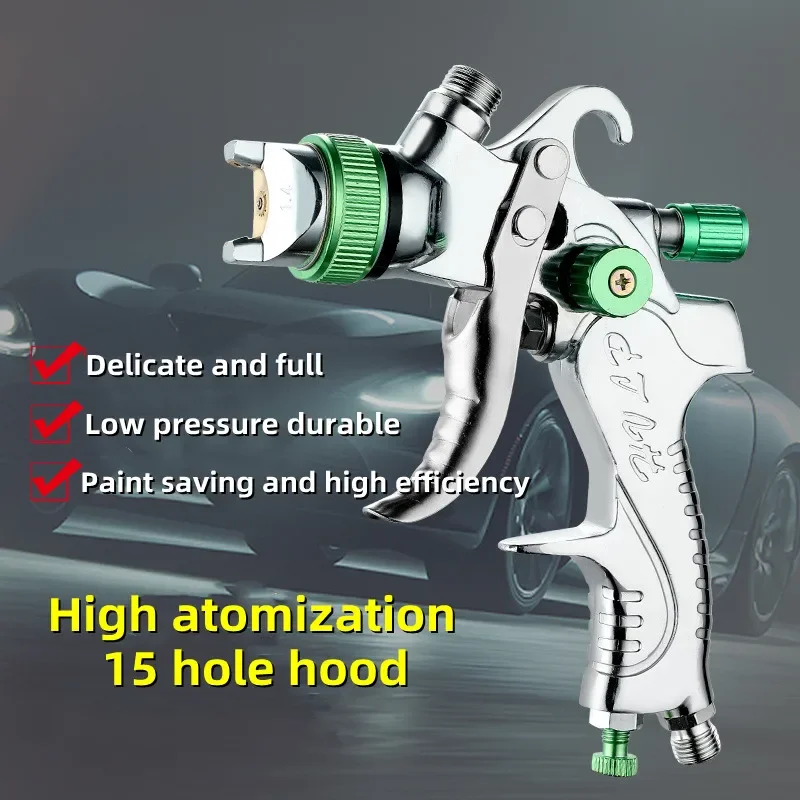 HVLP High atomization Spray Gun 600ml Cup 1.4Mm 1.7Mm 2.0Mm Gravity Airbrush nozzle needle for Painting Car Furniture Wall