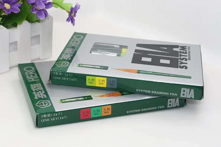 HERO Hook Line Needle Pen Set Technical Professional Engineering Architectural Design Drawing Fountain Pen Repeated Filling Ink