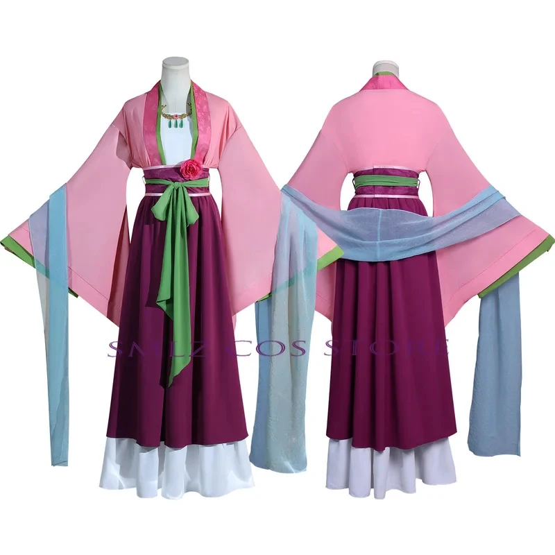 Smlz Garden Maomao Cosplay Costume Kimono Wig Anime The Apothecary Diaries Pink Dress Halloween Party for Women r;5'b\7,k/ view 3