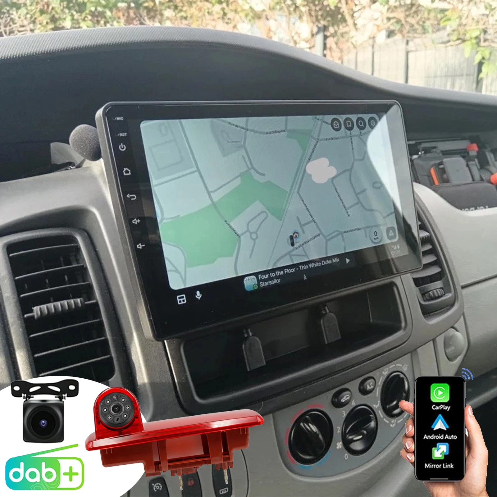 ESSGOO 4GB+64GB Android 15 Autoradio für Renault Trafic Opel Vivaro Nissan Primastar 2010-2011-2014 Carplay Android Auto Player GPS-Navigation Autoradio