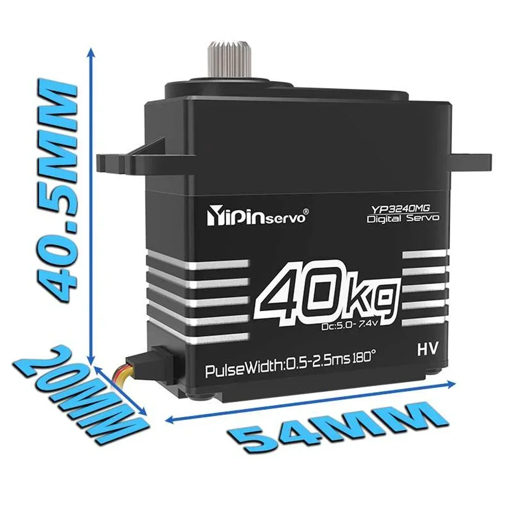 Servo Digital de alto Torque de 40Kg, engranaje de Metal, Servo resistente al agua de 180/270 grados para 1:8 1:10 TRX6 Scx10 coche trepador de control remoto Robot