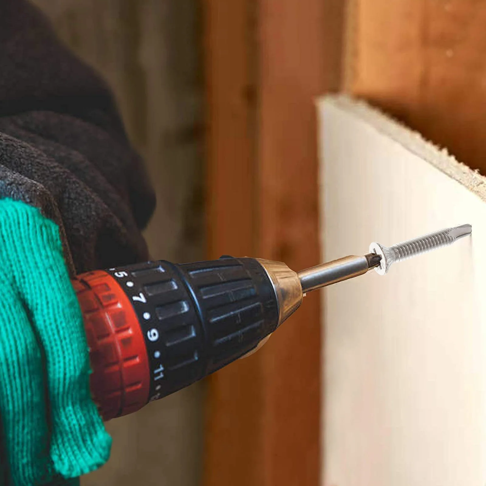 

1 set 1 Set Stainless Steel Self Tapping Screws Countersunk End Drilling Flat Head For Plastic Board Diy Assortment